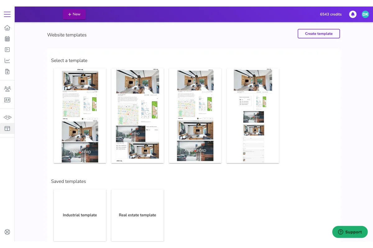 Website template builder
